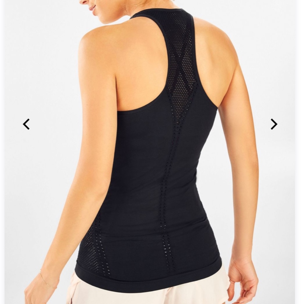 Christine Seamless Openwork Tank - Black S NWT